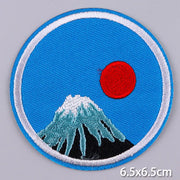 Mountain Waves Patch For Clothing Nature Travel Patches On Clothes DIY Camping Fusible Patch Applqiue Sewing Embroidered Pacthes