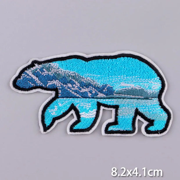Mountain Waves Patch For Clothing Nature Travel Patches On Clothes DIY Camping Fusible Patch Applqiue Sewing Embroidered Pacthes