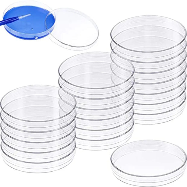 10Pcs Plastic Sterile Petri Dishes Bacteria Culture Dish with Lids 55x15mm for Laboratory Biological Scientific School Supplies