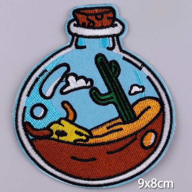 Mountain Waves Patch For Clothing Nature Travel Patches On Clothes DIY Camping Fusible Patch Applqiue Sewing Embroidered Pacthes