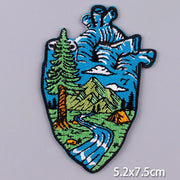 Mountain Waves Patch For Clothing Nature Travel Patches On Clothes DIY Camping Fusible Patch Applqiue Sewing Embroidered Pacthes