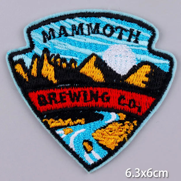 Mountain Waves Patch For Clothing Nature Travel Patches On Clothes DIY Camping Fusible Patch Applqiue Sewing Embroidered Pacthes