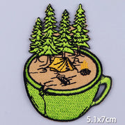 Mountain Waves Patch For Clothing Nature Travel Patches On Clothes DIY Camping Fusible Patch Applqiue Sewing Embroidered Pacthes