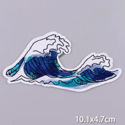 Mountain Waves Patch For Clothing Nature Travel Patches On Clothes DIY Camping Fusible Patch Applqiue Sewing Embroidered Pacthes