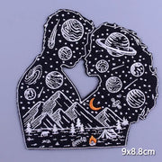 Mountain Waves Patch For Clothing Nature Travel Patches On Clothes DIY Camping Fusible Patch Applqiue Sewing Embroidered Pacthes