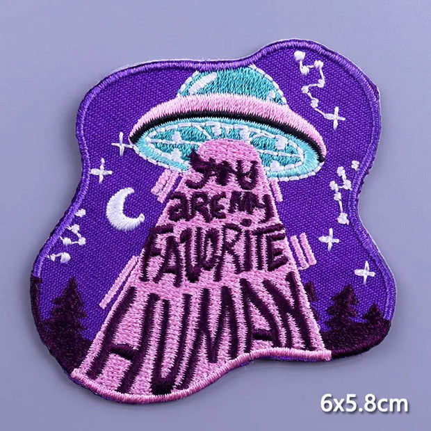 Mountain Waves Patch For Clothing Nature Travel Patches On Clothes DIY Camping Fusible Patch Applqiue Sewing Embroidered Pacthes