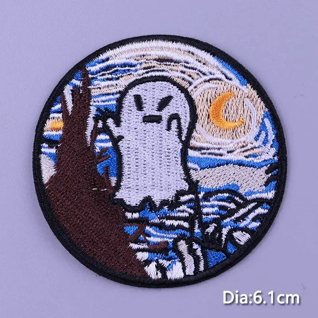 Mountain Waves Patch For Clothing Nature Travel Patches On Clothes DIY Camping Fusible Patch Applqiue Sewing Embroidered Pacthes
