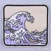 Mountain Waves Patch For Clothing Nature Travel Patches On Clothes DIY Camping Fusible Patch Applqiue Sewing Embroidered Pacthes