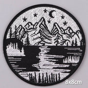 Mountain Waves Patch For Clothing Nature Travel Patches On Clothes DIY Camping Fusible Patch Applqiue Sewing Embroidered Pacthes