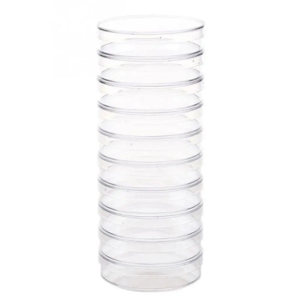 10Pcs Plastic Sterile Petri Dishes Bacteria Culture Dish with Lids 55x15mm for Laboratory Biological Scientific School Supplies