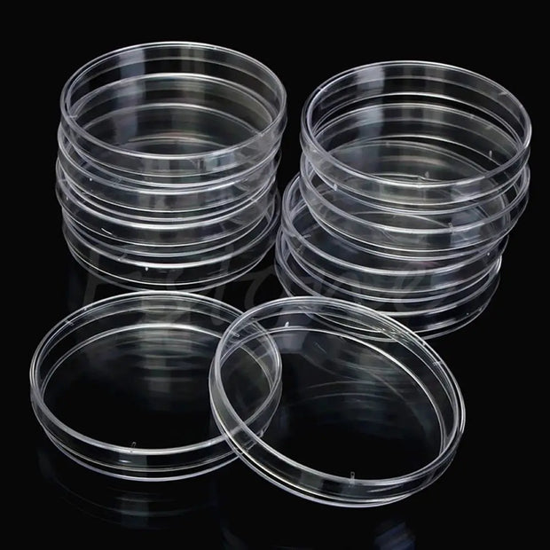 10Pcs Plastic Sterile Petri Dishes Bacteria Culture Dish with Lids 55x15mm for Laboratory Biological Scientific School Supplies