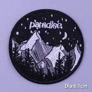 Mountain Waves Patch For Clothing Nature Travel Patches On Clothes DIY Camping Fusible Patch Applqiue Sewing Embroidered Pacthes