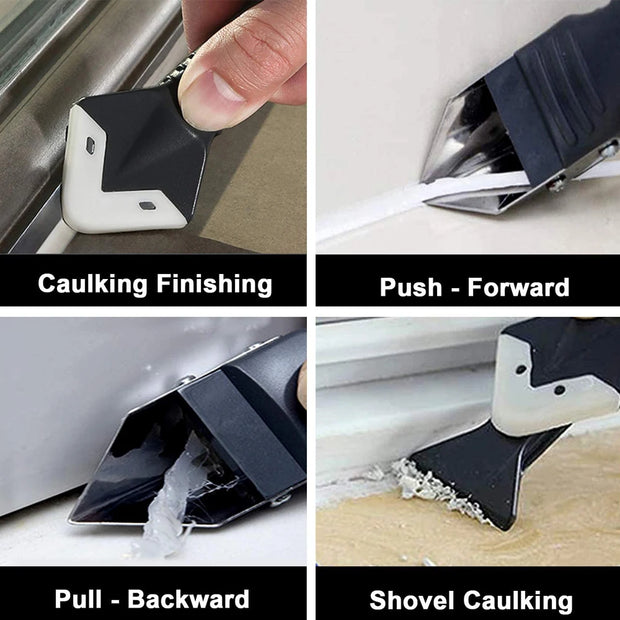 3 in 1 Silicone Caulking Tool Glass Glue Angle Scraper Tools Caulk Cement Scraper Silicone Sealant Remover Shovel Floor Cleaning