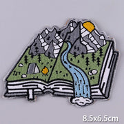 Mountain Waves Patch For Clothing Nature Travel Patches On Clothes DIY Camping Fusible Patch Applqiue Sewing Embroidered Pacthes