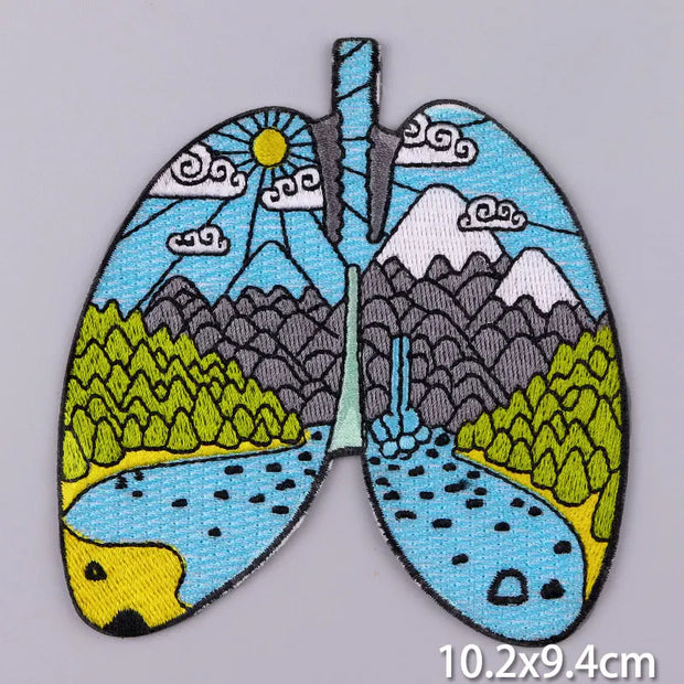 Mountain Waves Patch For Clothing Nature Travel Patches On Clothes DIY Camping Fusible Patch Applqiue Sewing Embroidered Pacthes