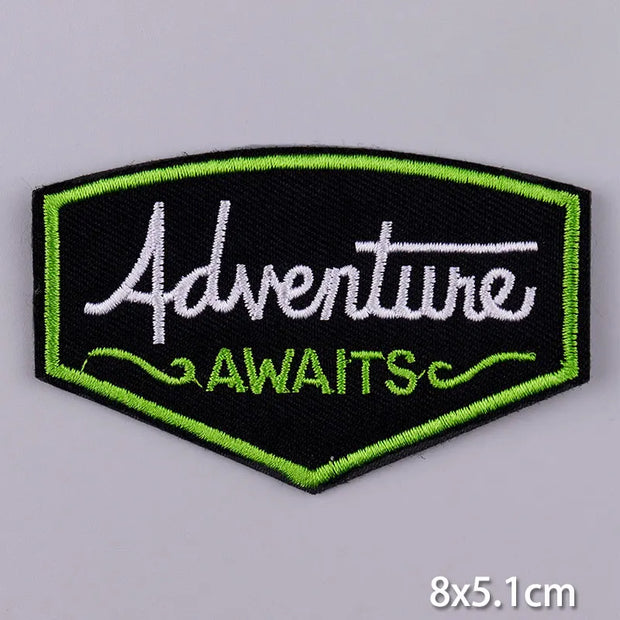 Mountain Waves Patch For Clothing Nature Travel Patches On Clothes DIY Camping Fusible Patch Applqiue Sewing Embroidered Pacthes