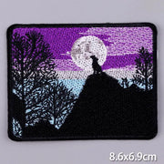 Mountain Waves Patch For Clothing Nature Travel Patches On Clothes DIY Camping Fusible Patch Applqiue Sewing Embroidered Pacthes