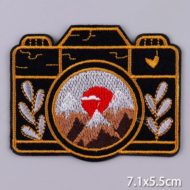 Mountain Waves Patch For Clothing Nature Travel Patches On Clothes DIY Camping Fusible Patch Applqiue Sewing Embroidered Pacthes