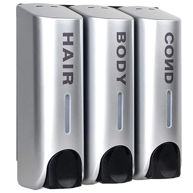Triple 350ml Shower Bath Shampoo Dispenser Multi-Purpose Wall-Mount Heat-Resistant Large Capacity for Bathroom Accessories