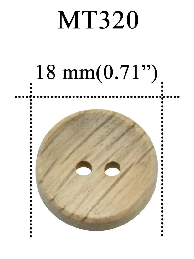 30PCs Natural Color Chestnut Wood Texture Wooden Buttons 15-20mm Sewing  Scrapbooking For Clothes Handmade 2 Holes Button