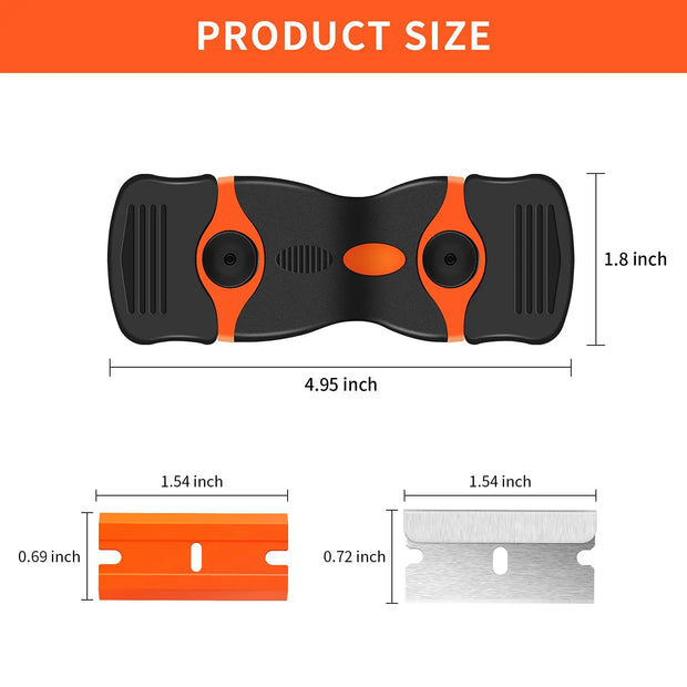 Razor Blade Scraper Tool,Sticker Remover Cleaning Scraper for Paint,Decal,Adhesive,Label,Caulk,Glass Scraper for Window Cooktop