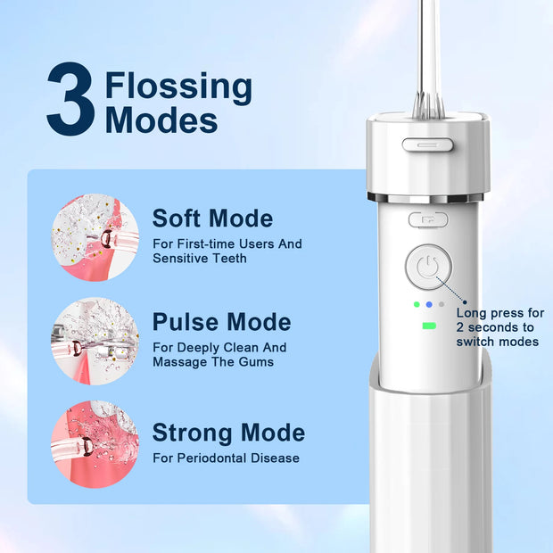USB Water Denta l Flossers and Toothbrush Cordless Jet Irrigator Pick Water Flosser Denta l Deformable Pocket Water Flosser Care