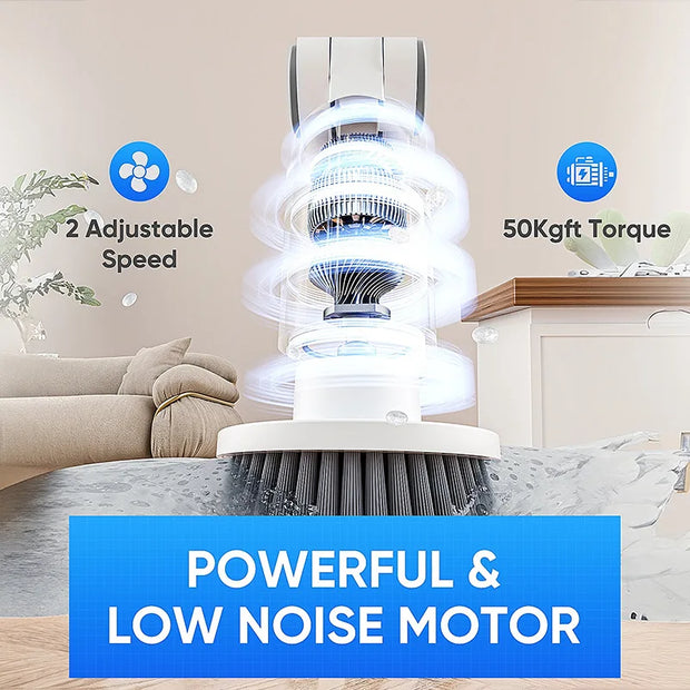 2025 NEW 8-in-1 Electric Spin Scrubber Wireless Cleaning Brush IPX7 Waterproof Bathroom Scrubber Adjustable Extension Handle