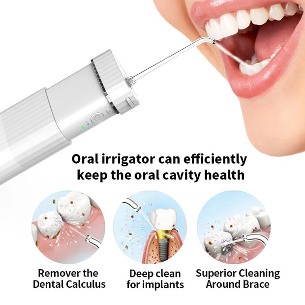 USB Water Denta l Flossers and Toothbrush Cordless Jet Irrigator Pick Water Flosser Denta l Deformable Pocket Water Flosser Care