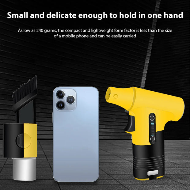 Electric Air Duster 130000RPM Mini Turbo Fan Blowing and Suction Dual-purpose Dust Removal Jet Dry Blower Portable Handheld
