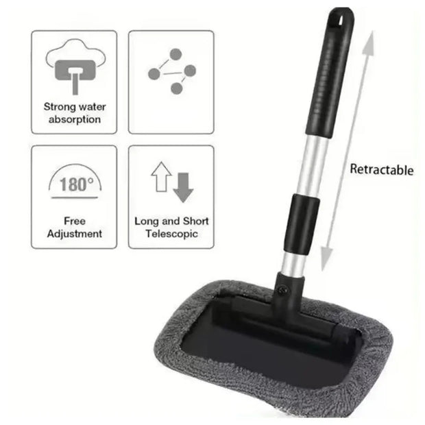 Car Windshield Clean Brush Kit Car Window Cleaning Wash Tool with Long Handle Adjustable Angle Cleaning Brush