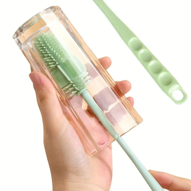 No Dead Corner Silicone Cup Brush Long Handle Portable Cup Scrubber Multipurpose Bottle Cleaning Brush Water Bottle