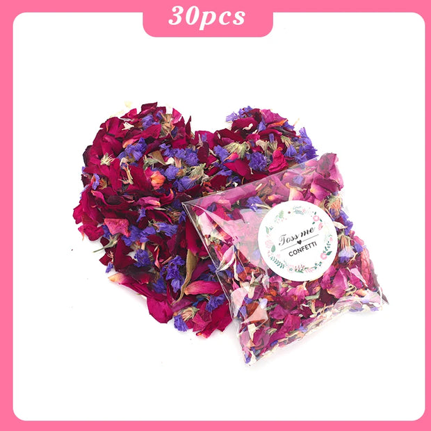 200G Natural Dried Flower Wedding Confetti Red Blue Rose Petal Birthday Party DIY Decoration Biodegradable Handmade Party Supply