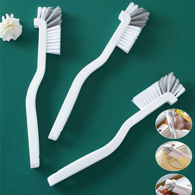 2pcs Clean Brush Long Handle Cup Brush Plastic Cleaning Soymilk Machine Kitchen Juicer Curved Handle Scrubber Home Kitchen Tools