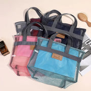 Mesh Makeup Toiletry Storage Bags Handbags Portable Travel Washing Body Shower Tools Organizer Hanging Cosmetic Organizer Pouch