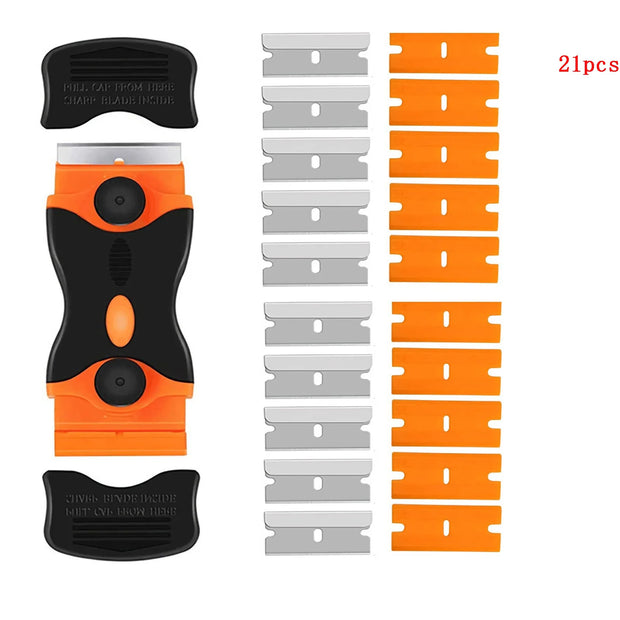 Razor Blade Scraper Tool,Sticker Remover Cleaning Scraper for Paint,Decal,Adhesive,Label,Caulk,Glass Scraper for Window Cooktop