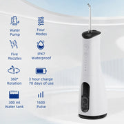 Water Flosser Teeth Cleaning Denta l Device Portable IPX7 Waterproof Jet Oral Irrigator Water Pick