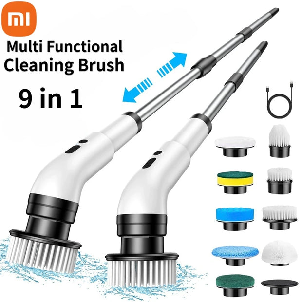 Xiaomi Wireless 9-in-1 Electric Cleaning Brush Kitchen And Bathroom Tile Waterproof Sweeping Brush Extended Telescopic Household