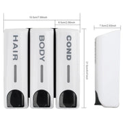 Triple 350ml Shower Bath Shampoo Dispenser Multi-Purpose Wall-Mount Heat-Resistant Large Capacity for Bathroom Accessories
