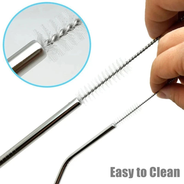 20CM Stainless Soft Hair Suction Glass Tube Cleaner Brushes Straw Bottle Cleaning Brush Cleaning Tools Household Cleaning