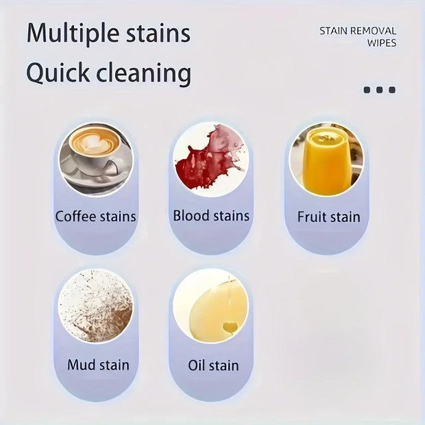 1 Pack/20pcs Independent Packaging for Clothes Shoes Stain Removal Wipes Emergency Without Washing Portable Stain Removal Wipes