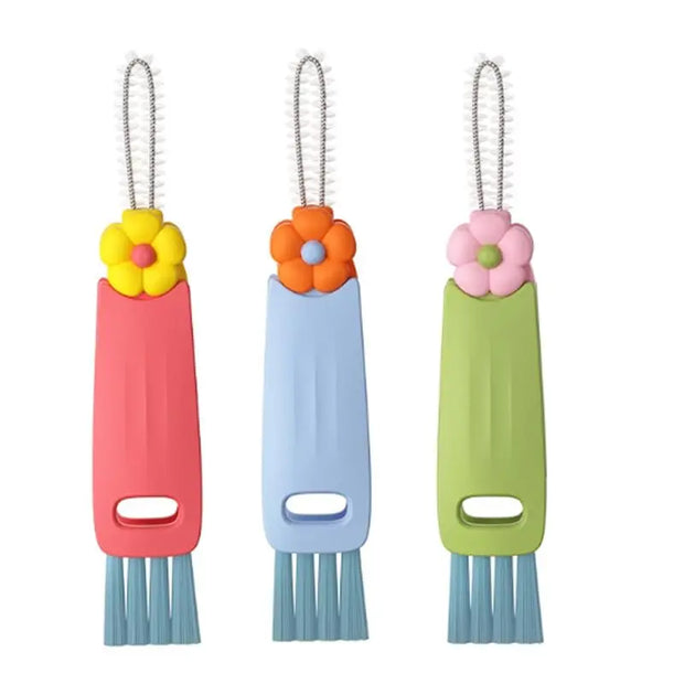 3 in 1 Cup Lid Cleaning Brush,2024 New Crevice Cleaning Brush for Bottle Gap Tight Spaces Coffee Thermos Cup Kitchen Tools