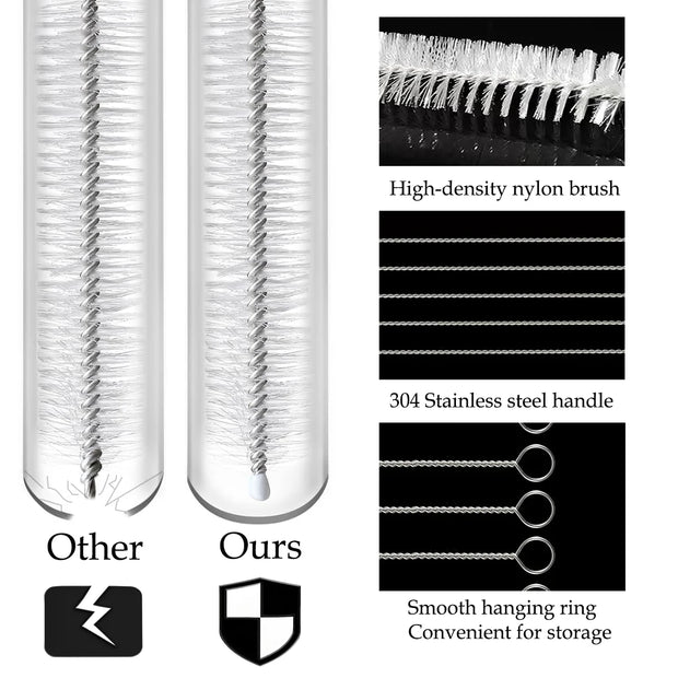Straw Cleaner Brush Kit for Stanley - (4-Size) Extra Long Pipe Cleaners, Straw Cleaning Brush for Tumbler, Bottle