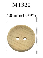 30PCs Natural Color Chestnut Wood Texture Wooden Buttons 15-20mm Sewing  Scrapbooking For Clothes Handmade 2 Holes Button