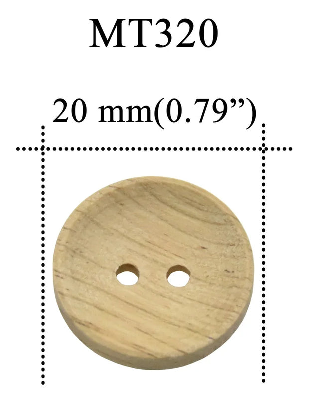 30PCs Natural Color Chestnut Wood Texture Wooden Buttons 15-20mm Sewing  Scrapbooking For Clothes Handmade 2 Holes Button