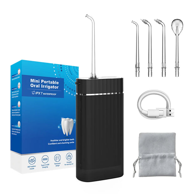 USB Water Denta l Flossers and Toothbrush Cordless Jet Irrigator Pick Water Flosser Denta l Deformable Pocket Water Flosser Care