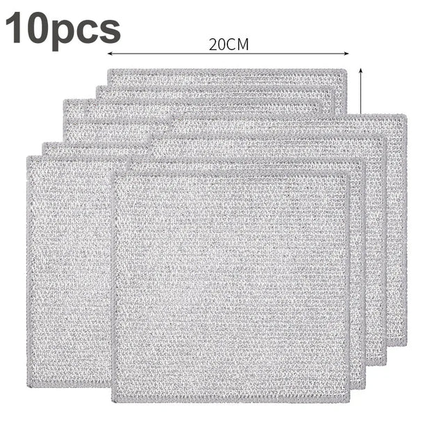 Kitchen Cleaning Cloth Reusable Steel Wire Cleaning Rag Pans Stove Rust Removal Magic Cleaning Cloth Dish Cloth Cleaning Tools