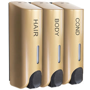Triple 350ml Shower Bath Shampoo Dispenser Multi-Purpose Wall-Mount Heat-Resistant Large Capacity for Bathroom Accessories