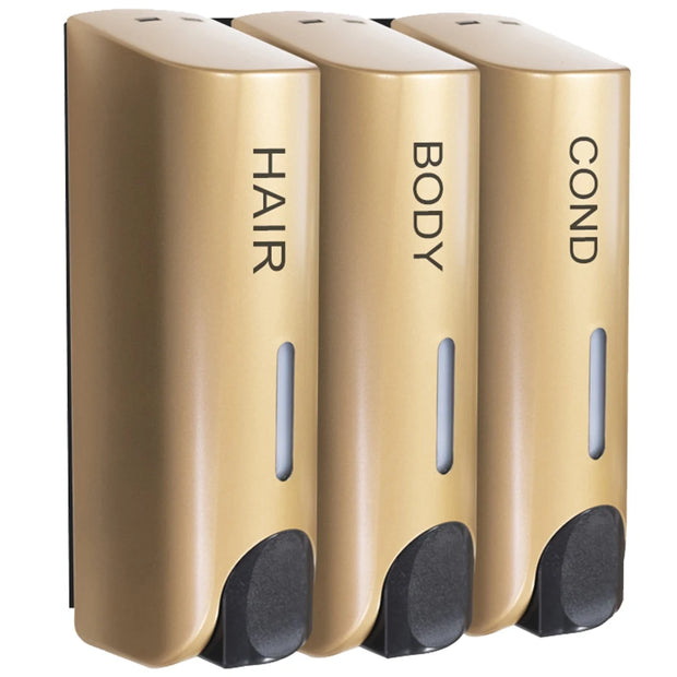 Triple 350ml Shower Bath Shampoo Dispenser Multi-Purpose Wall-Mount Heat-Resistant Large Capacity for Bathroom Accessories