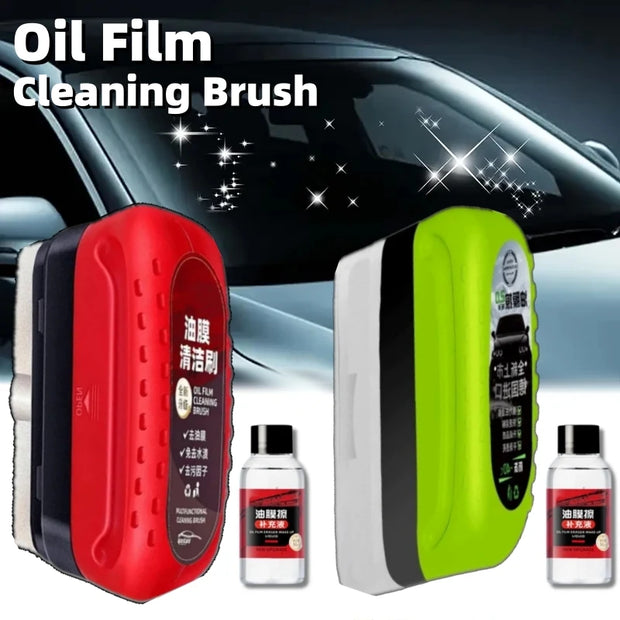 Car Glass Oil Film Cleaning Brush Agent Powerful Windshield Cleaner Rain Fog Proof Glass Sponge Water Spots Auto Removal Oil