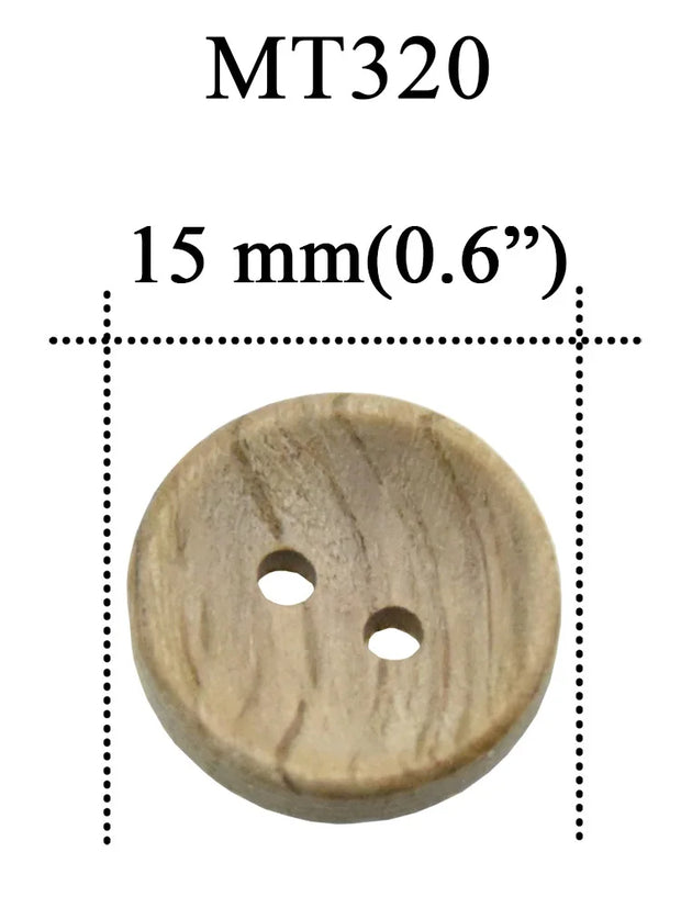 30PCs Natural Color Chestnut Wood Texture Wooden Buttons 15-20mm Sewing  Scrapbooking For Clothes Handmade 2 Holes Button